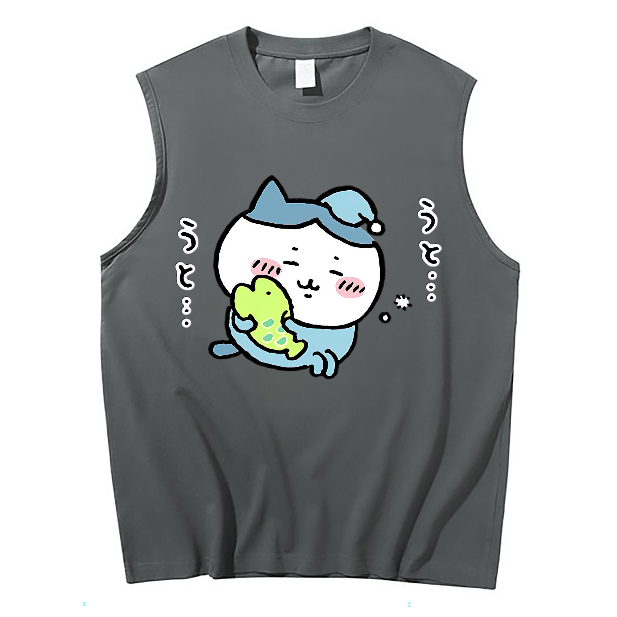 （画像用） ちいかわ ハチワレ Chii-kawa hachiware コットン100％タンクトップ（フロントプリント）